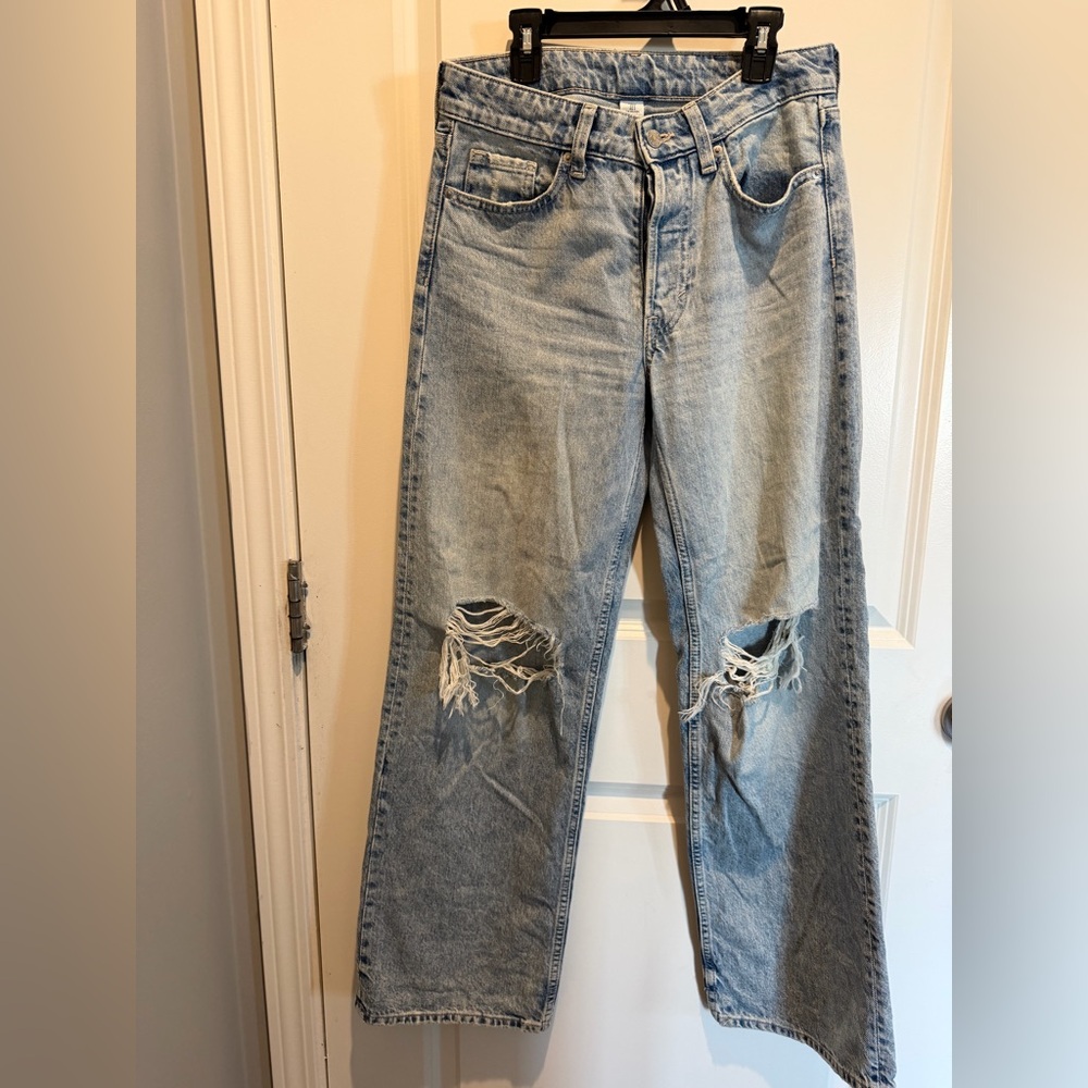 Light Blue Distressed Boyfriend Jeans